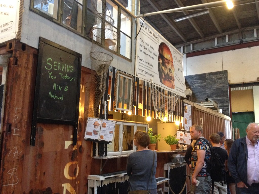Burger stall at street food.